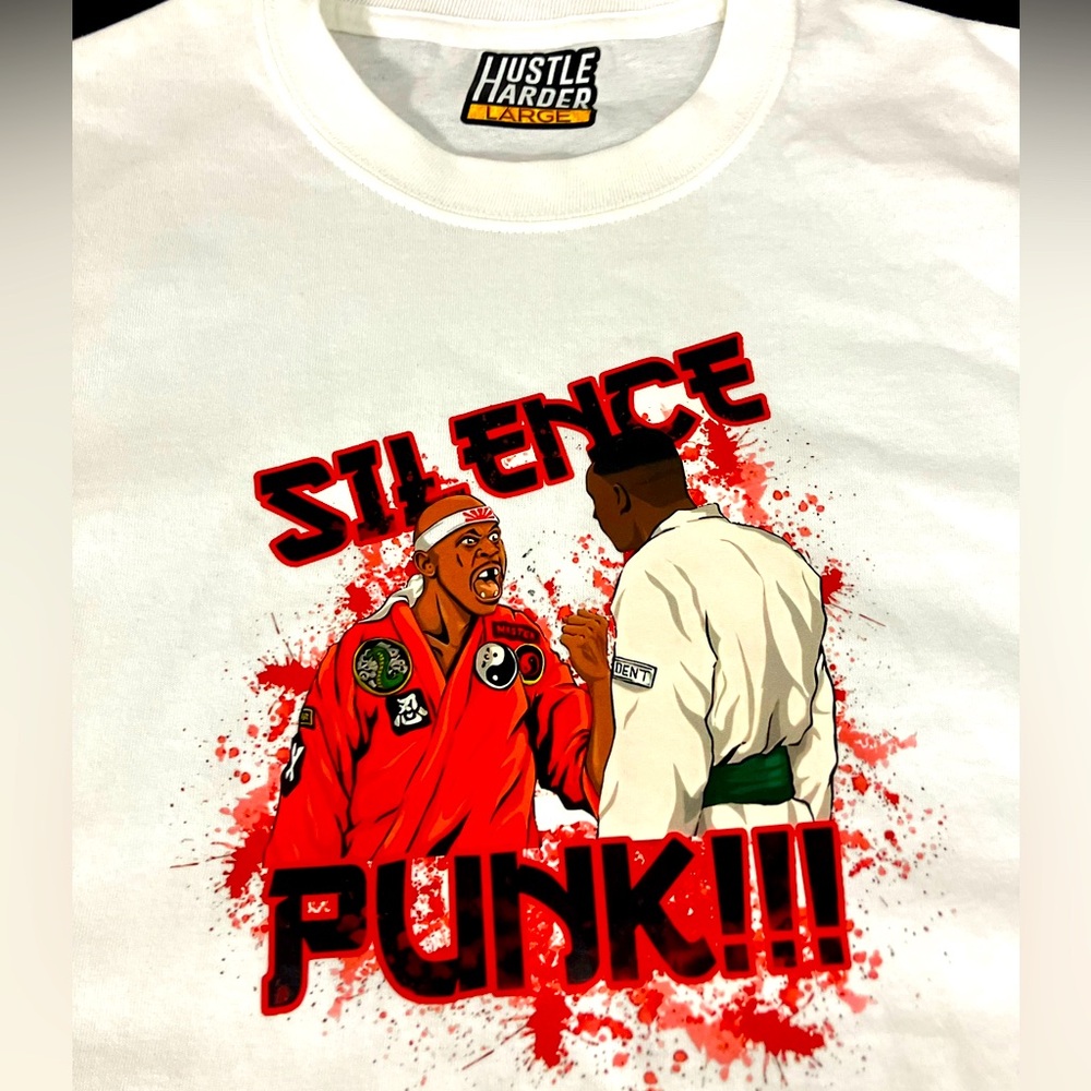 Silence Punk! Karate Master Dragonfly Jones & Kenji - Martin - White Tee